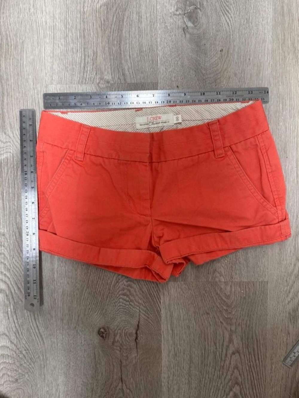 J. Crew Coral Roll-Cuff Cotton Shorts